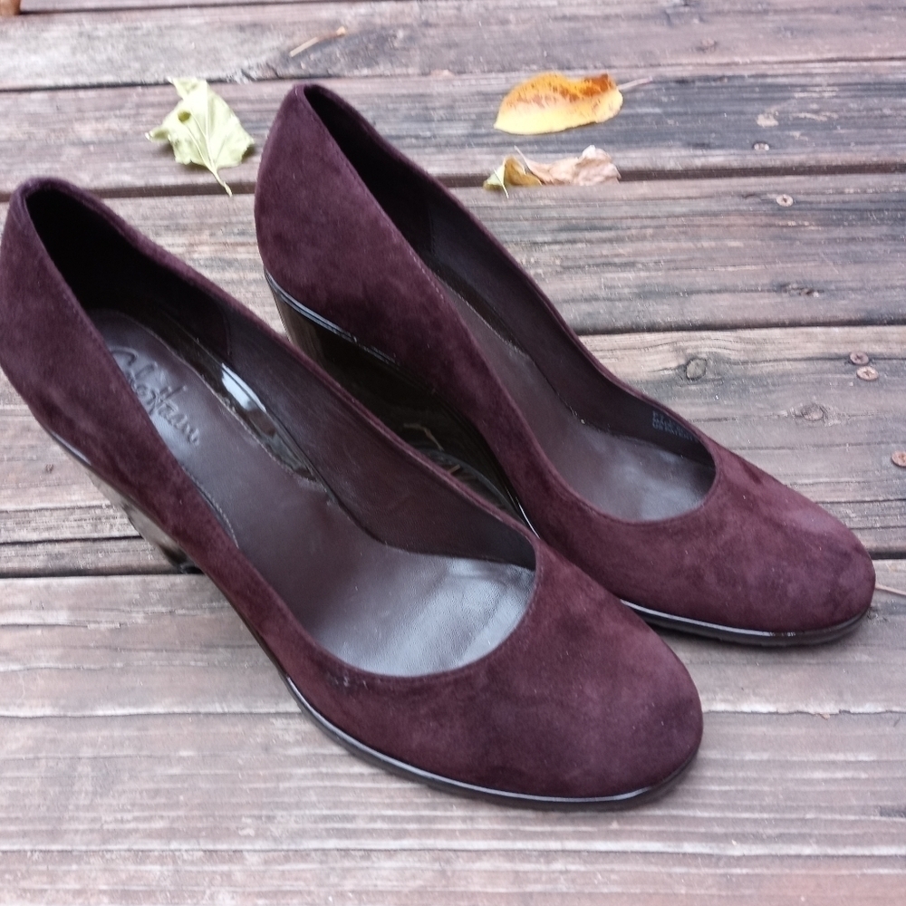 Cole Haan NikeAir Pumps 3.5" Heels Brown Suede Size 8.5B EUC. 126pem